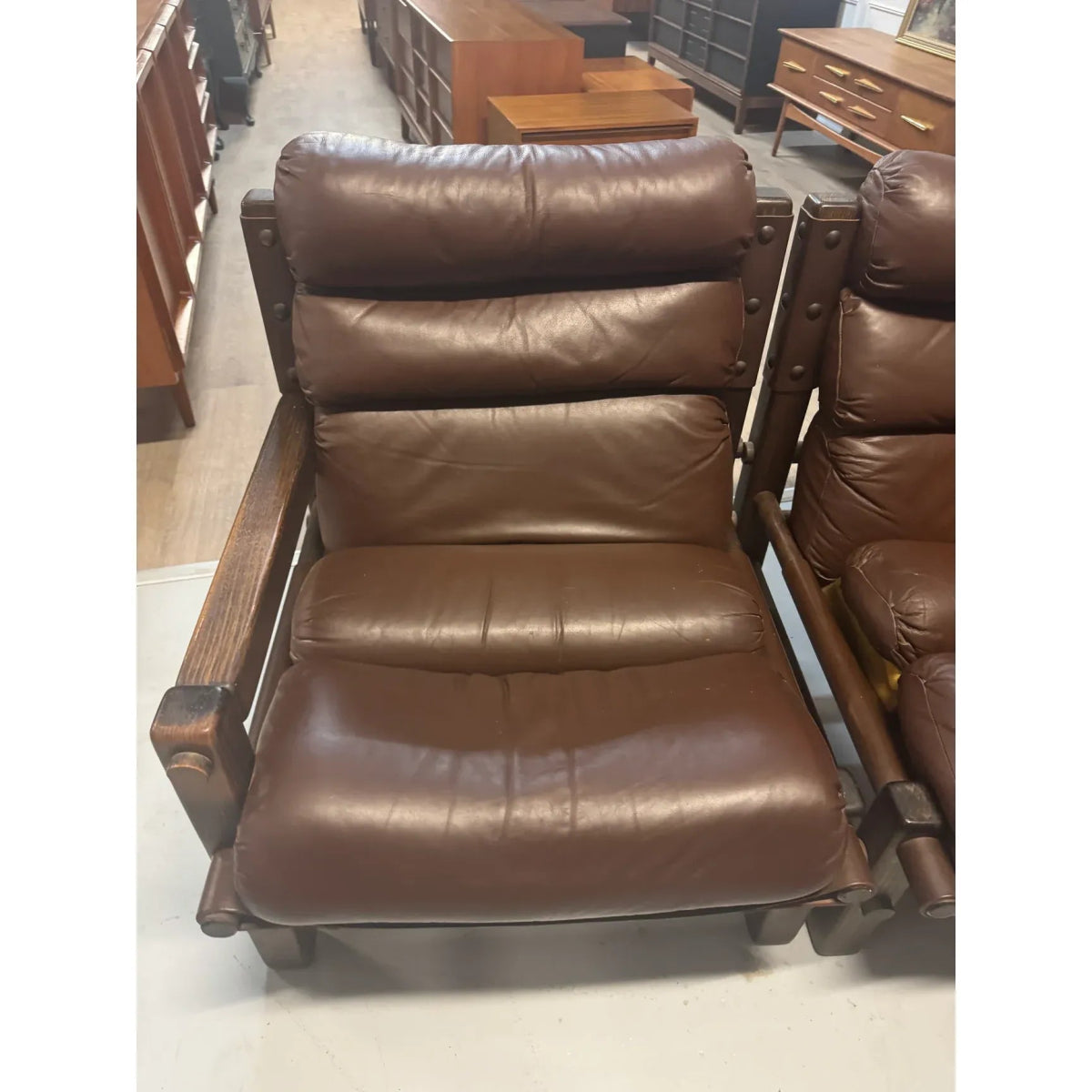 Norman Archibald for Nore Furniture - 3 seater leather lounge and ottoman | Bazaa | Designer, Vintage and Antique Furniture