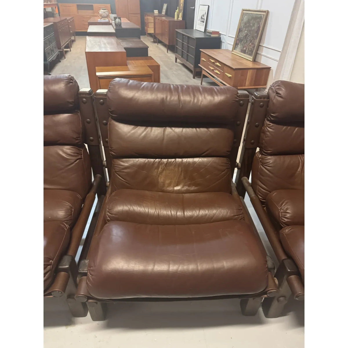 Norman Archibald for Nore Furniture - 3 seater leather lounge and ottoman | Bazaa | Designer, Vintage and Antique Furniture
