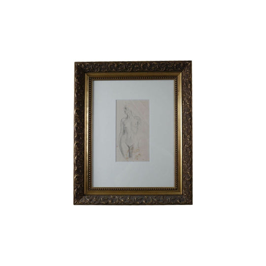 NORMAN LINDSAY original drawing titled "nude study" comes with COA