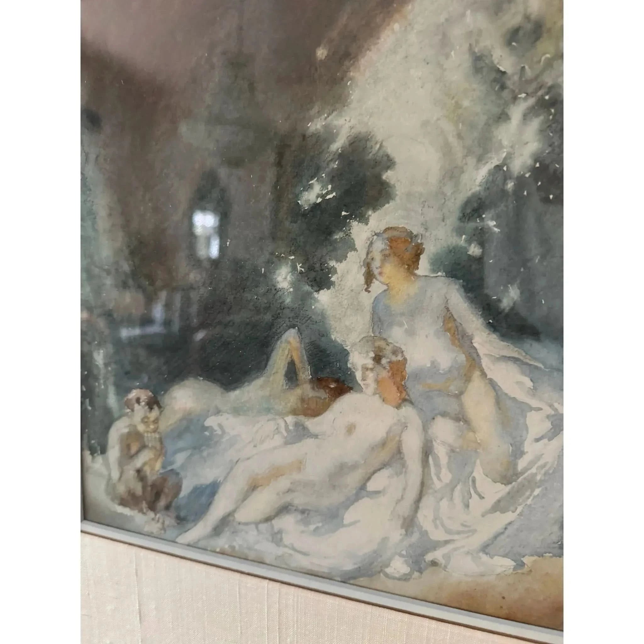 Norman Lindsay Painting (pre sketch) original | Bazaa | Designer, Vintage and Antique Furniture