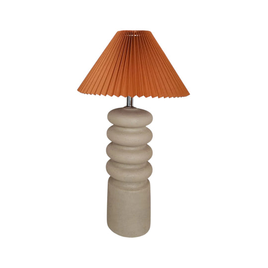 Upcycled Tall Bubble Stone Look Lamp with Lampshade