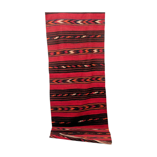 Large Mid-Century Persian Tribal Kilim Runner – 385cm