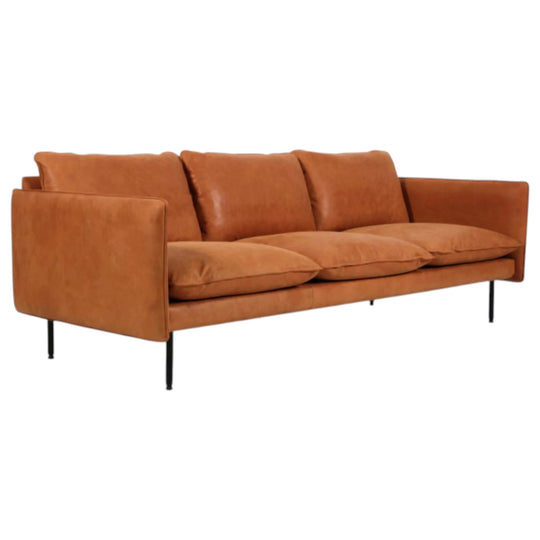 Three-seater sofa, Model DDS-115. Dunes cognac-coloured aniline leather
