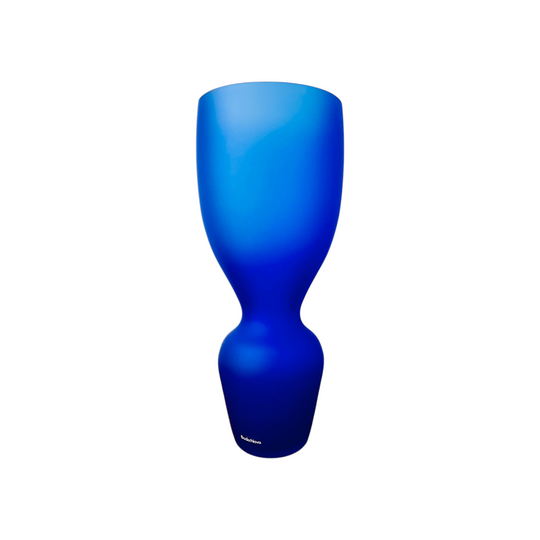 Boda Nova Blue Frosted Glass Vase 29cm – Scandinavian Hourglass Vase – with Label