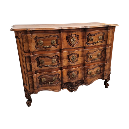 French Walnut Louis XV Style Stunning Chest of Three Drawers