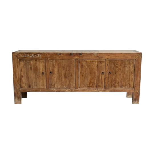 Antique Elmwood Four Door Sideboard