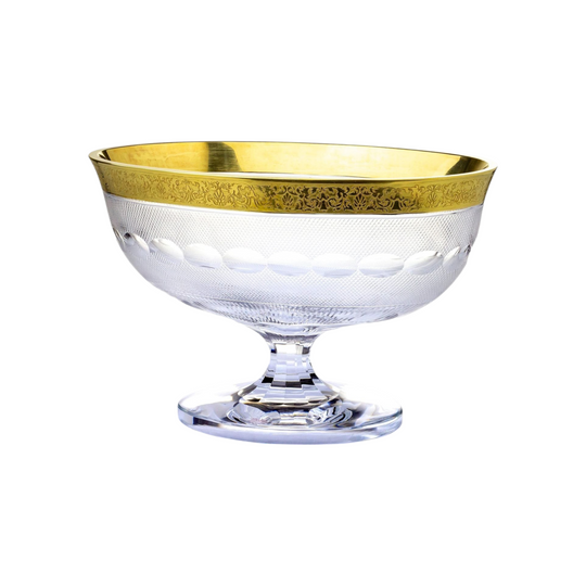 Large Crystal Centrepiece with Gilt Rim by Moser in the 'Splendid' Pattern