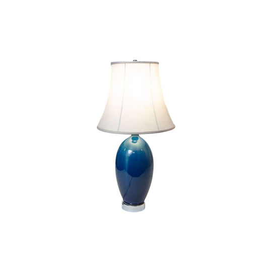 Ocean blue porcelain lamp
