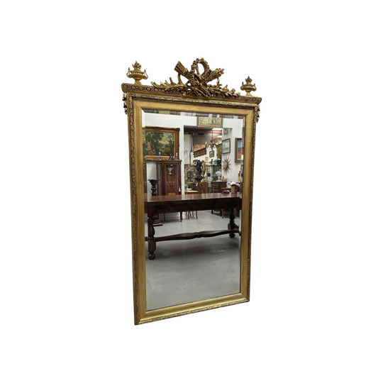 Louis 16th Style Giltwood Mantle / Floor Mirror
