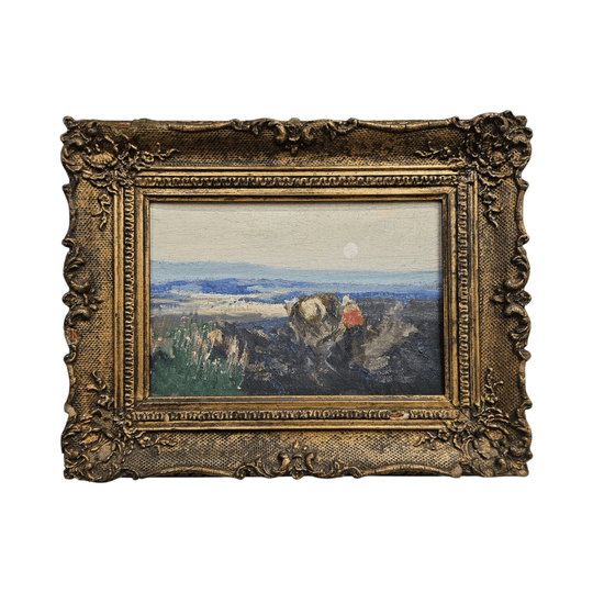 Oil on board by John Banks 'Ploughing the Fields'