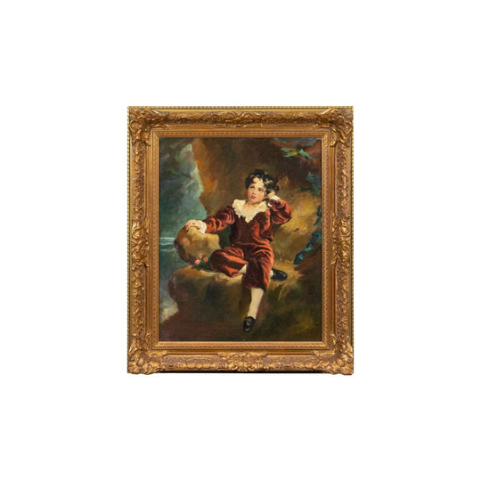 Oil on Canvas Reproduction of 'The Red Boy' or 'Master Lambton' by Sir Thomas Lawrence