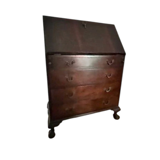 Mahogany writing bureau / secretary desk ball & claw feet C1800's