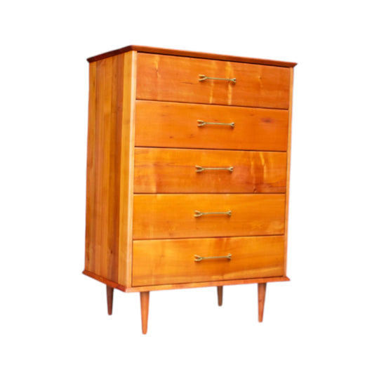 Myer Heritage Solid Myrtle 5‑Drawer Tallboy – Fred Ward Design