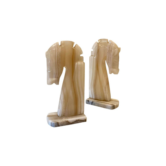 ONYX AZTEC, PAIR OF MID CENTURY VINTAGE, HORSE BOOK ENDS