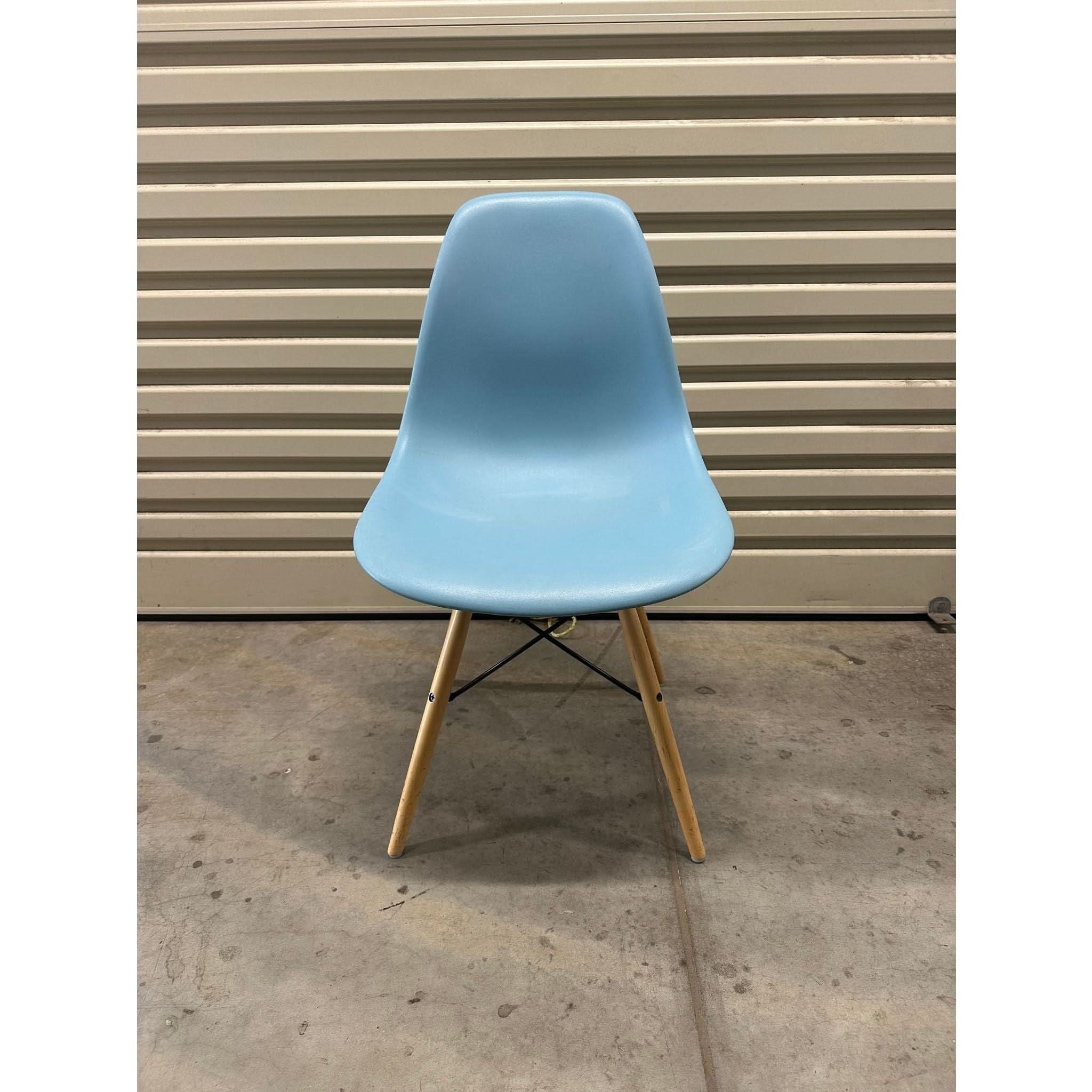 Shop Original Eames Moulded Plastic Side Chair Dowel - Aqua Sky | Bazaa