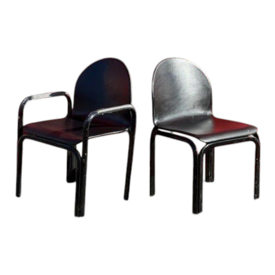 Original Gae Aulenti Dining Chairs – Set of 6 (Black)