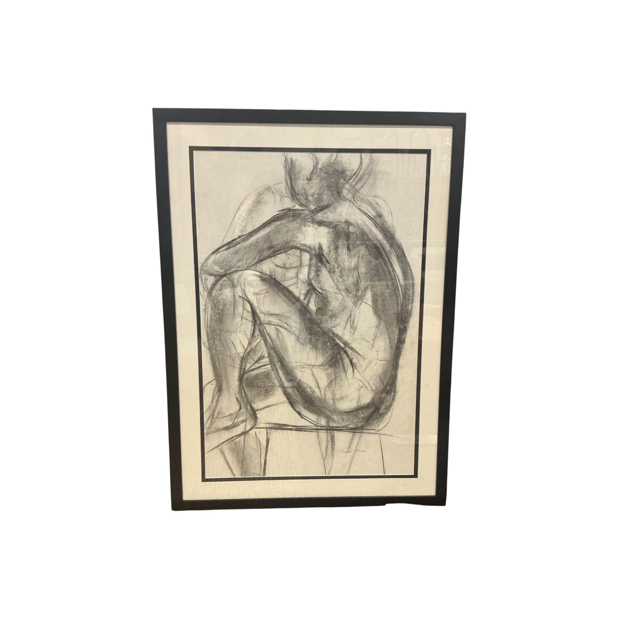 Original Large Charcoal Nude Artwork | Bazaa | Designer, Vintage and Antique Furniture