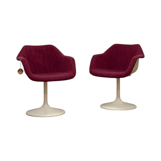 Original Robin Day Tulip Chairs  – Fuchsia Upholstery, 1960s UK Design