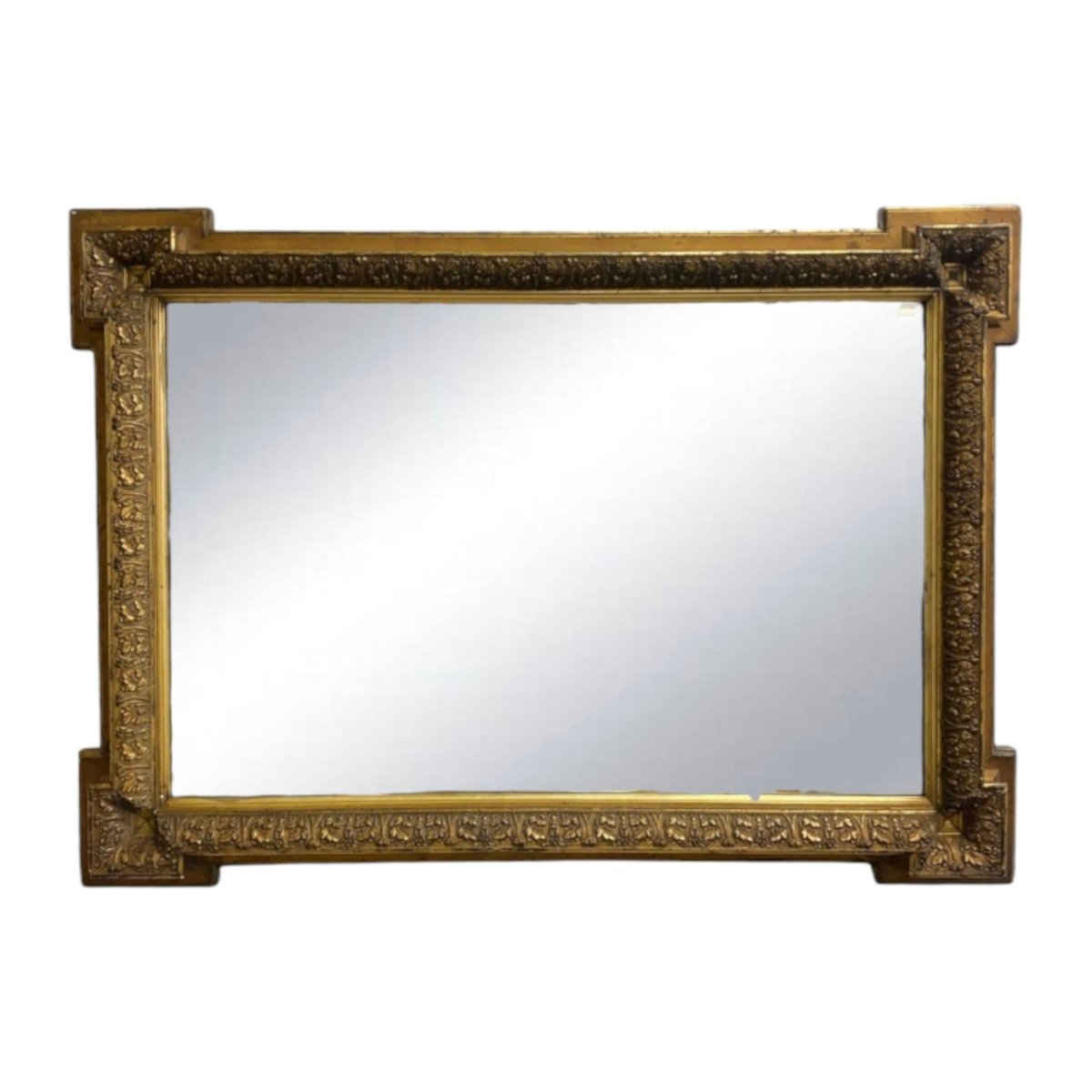 Ornate 19th Century Gilt Framed Bevel Edge Mirror with Outset Box Corners | Bazaa | Designer, Vintage and Antique Furniture