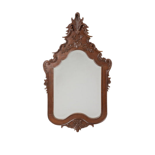 Ornate hand carved timber Framed Mirror from France -  cracked mirror