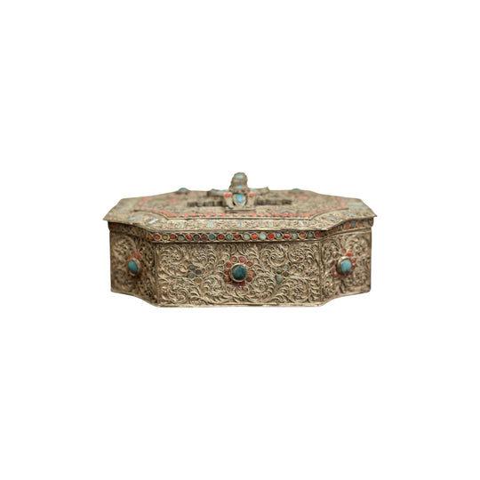 Ornate Silver Nepalese Box