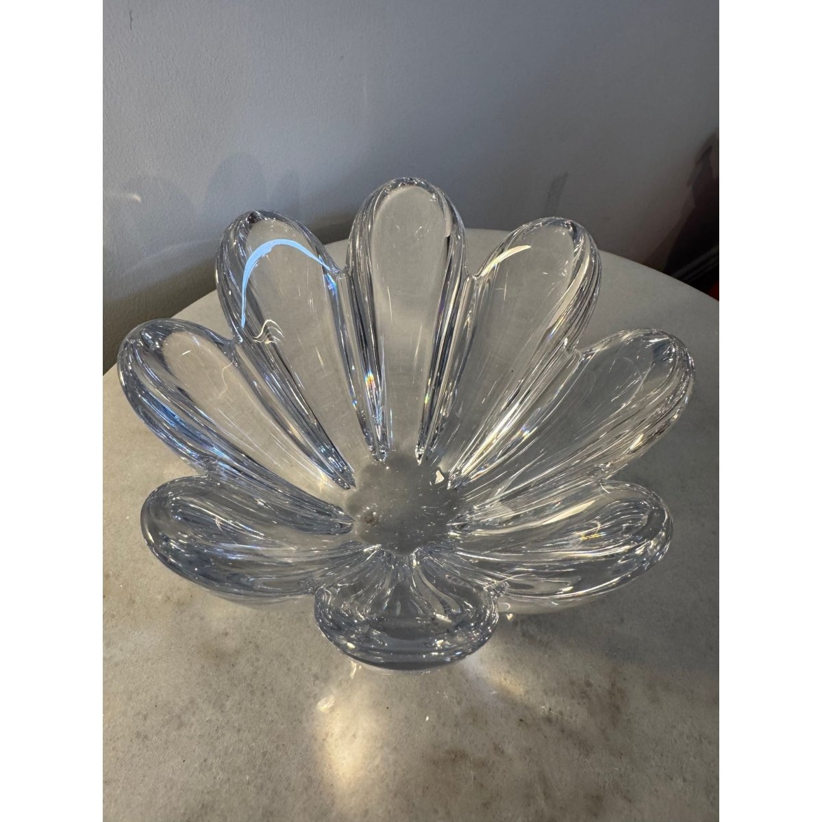 Orrefors Glasbruk Sweden ‘Mayflower’ Lead Crystal Bowl by Jan Johansson, Pattern 4789/11 — Eight‑Petal Lily Form | Bazaa | Designer, Vintage and Antique Furniture