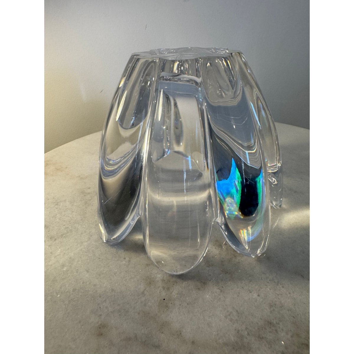 Orrefors Glasbruk Sweden ‘Mayflower’ Lead Crystal Bowl by Jan Johansson, Pattern 4789/11 — Eight‑Petal Lily Form | Bazaa | Designer, Vintage and Antique Furniture