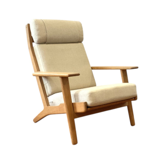 Hans Wegner for Getama GE290 Oak High Back Plank Chair. 2 available, priced individually.