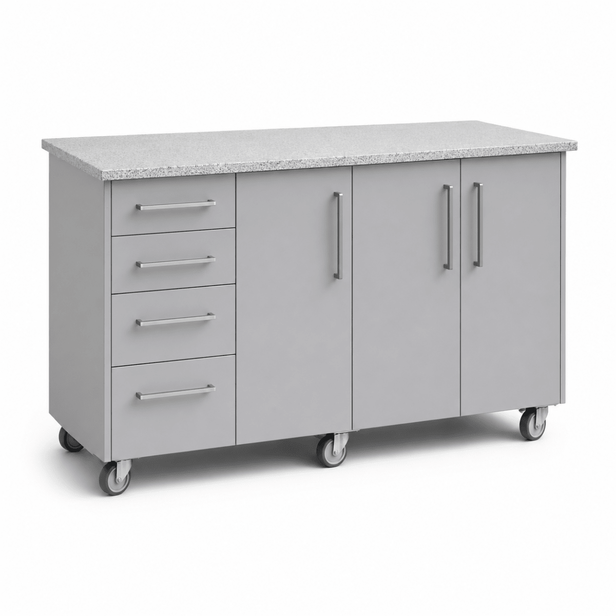 Outdoor Kitchen Island Granite Top Storage Cabinet on Castors 164cm | Bazaa | Designer, Vintage and Antique Furniture