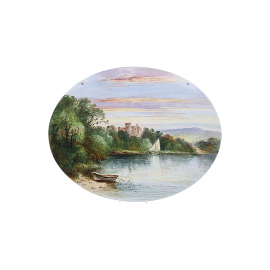 Oval plaque painted by William Yale
