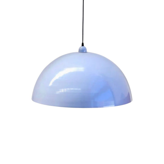 Oversized 62cm Spun Metal Pendant Lights – Dove Grey Enamel (Circa 1980s)