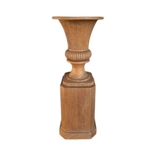 Hardy Interiors - Pair of reeded baluster vases on matching plinths