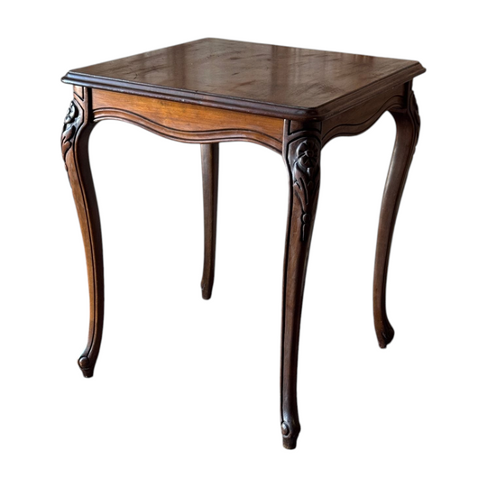 Vintage French Louis XV Style Walnut Side Table