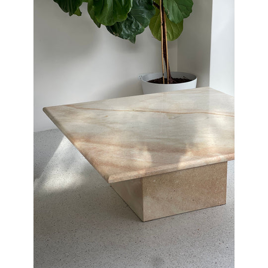 Pink vintage stone coffee table