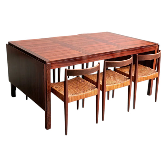 1970s Danish Modern Brazilian Rosewood Drop-Leaf Dining Table by Vejle Stole og Mobelfabrik