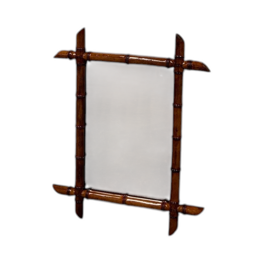 Faux Bamboo Wall Mirror France 1960s