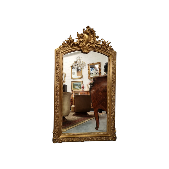 Late 19th Century French Louis XV Style Gilt Wall Mirror