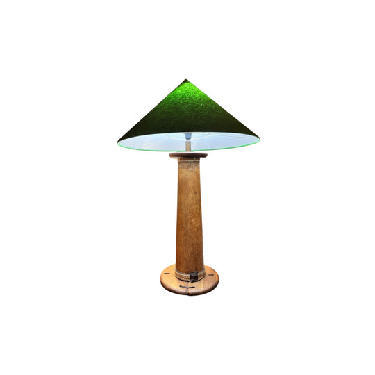 Pacific Green Messina lamp with green fabric conical shade