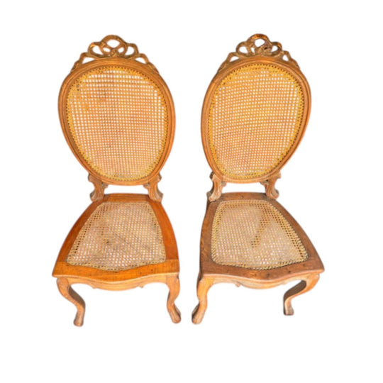 Pair Antique Louis XVI style side chairs