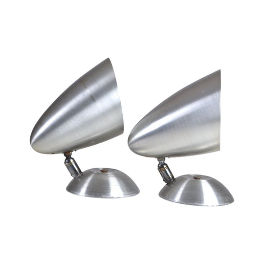 Pair mid century aluminium wall sconces Kempthorne / BECO