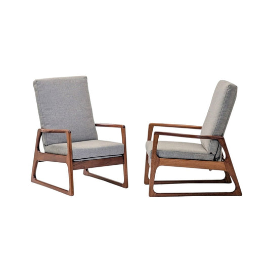 Mid-Century Modern Sled Lounge Chairs in Rosewood