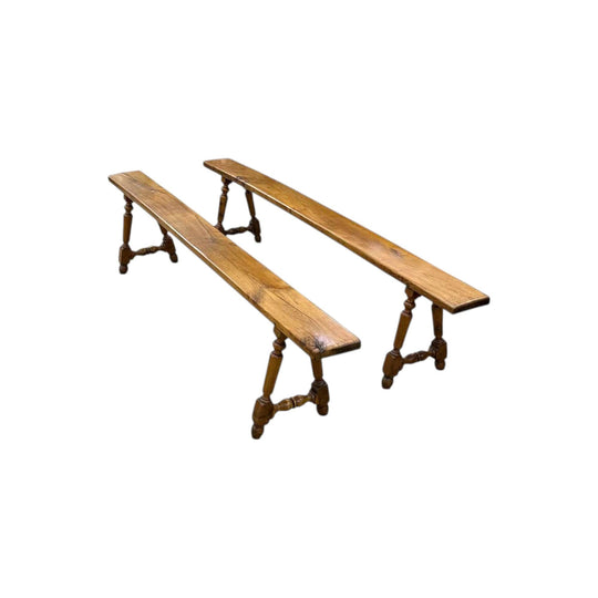 Pair of 19th century cherrywood benches