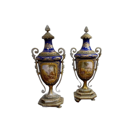 Pair of Antique French mantle urns