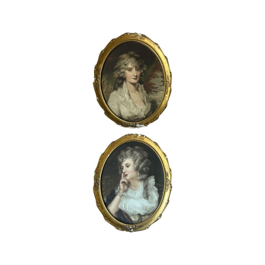 Pair of Antique Gilt 1925 Framed Portraits