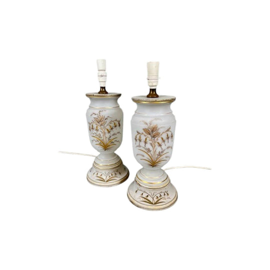 Pair of antique Victorian Vases converted to Table Lamps.