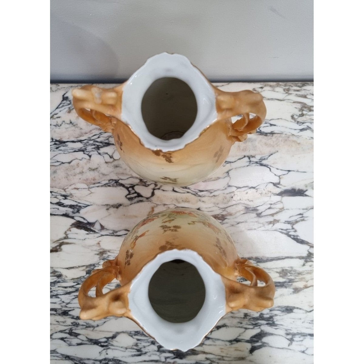 Pair of Art Nouveau-Style Rose-Decorated Vases | Bazaa | Designer, Vintage and Antique Furniture