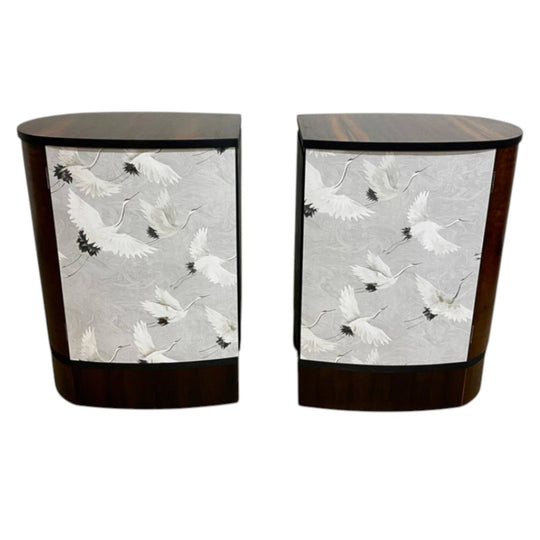 Pair of Bespoke Hand Made Art Deco Style Bedside Tables