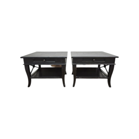 Pair of Black French Style Lamp Tables