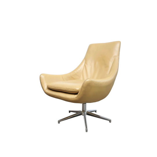 Pair of Caramel Vinyl Swivel Chairs