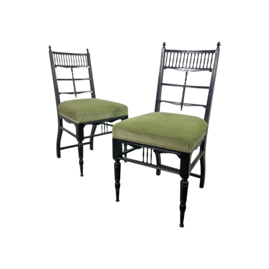 Pair of Decorative Antique Edwardian Chairs C1900